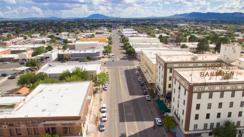 Douglas, Arizona aerial street view.