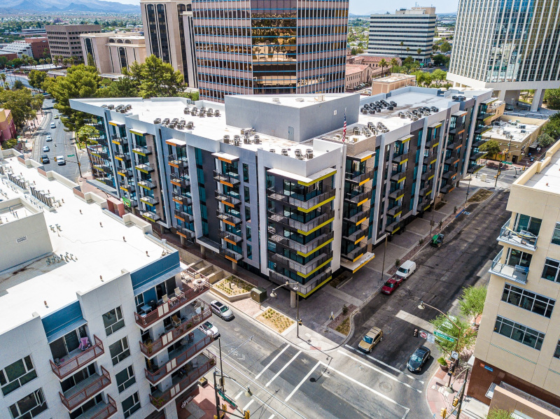 Tucson, Arizona Rendezvous building aerial view.