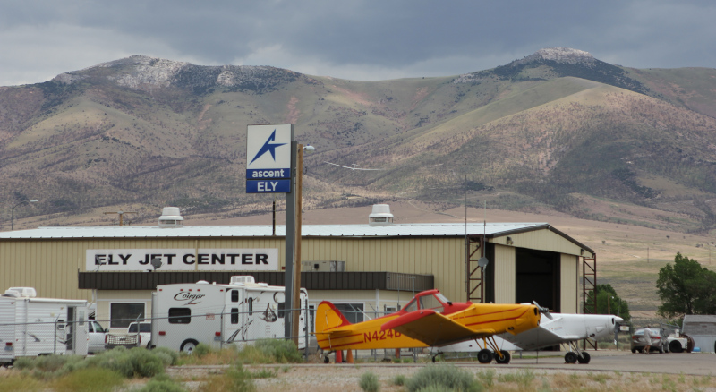 Ely Airport Ely Jet Center building exterior.