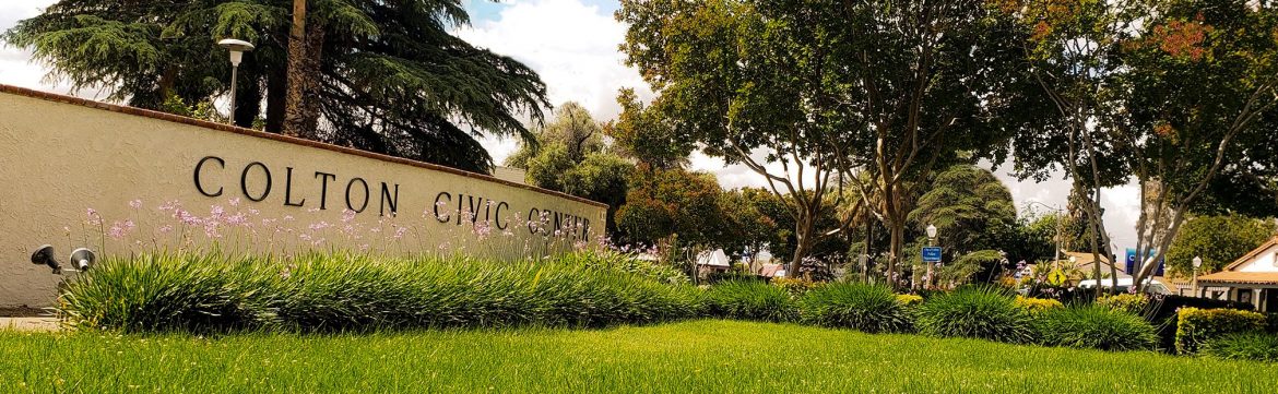 Colton, California Civic Center sign
