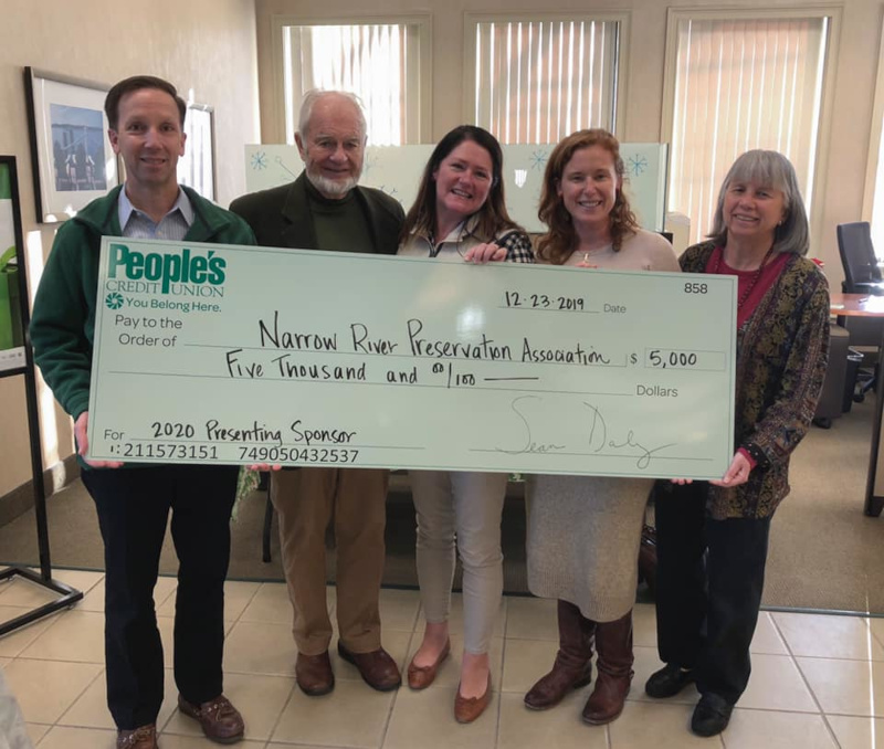 People's Credit Union Narrow River Preservation Association check presentation