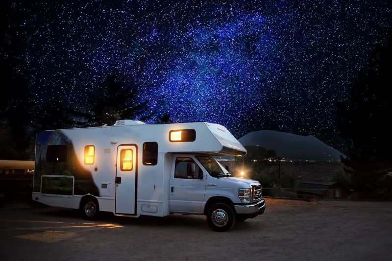 The Recreation Vehicle Industry Association RVIA RV at night