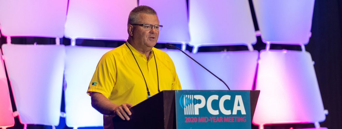 PCCA Chairman John Fluharty, Mears Group, welcomes members to the 2020 PCCA Mid-Year Meeting in Nashville.
